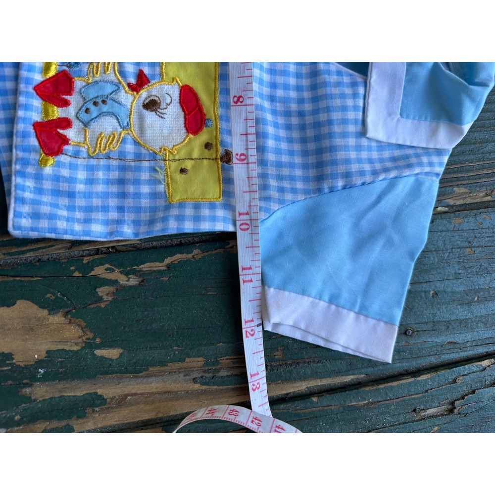 Vintage Cradle Togs Baby Boy Blue Gingham Duck Embroidered Shirt and Shorts Set - Picture 7 of 9